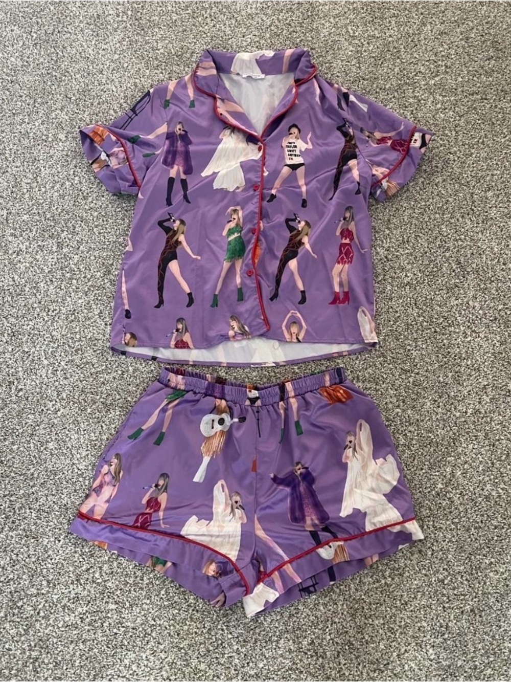 Taylor Swift Sheshow Purple Pajama Set with Performance Print